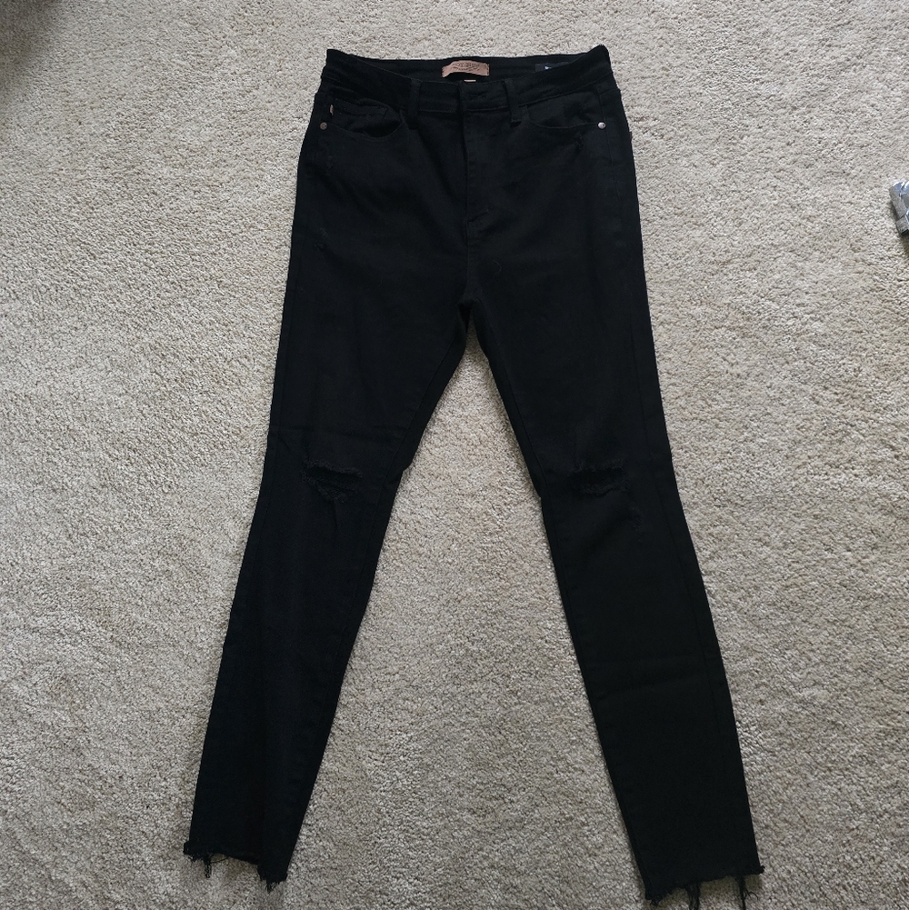 Judy Blue Distressed Black Women's Jeans